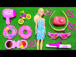 1 Minute Satisfying with Unboxing Barbie Doll Makeup Set Beauty Set Fashion Set Toys ASMR