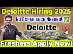 Freshers Ke Liye Best Job! Deloitte Hiring Freshers in India 🔥 | No Exam, Direct Apply!