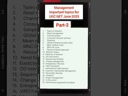 Management Important Topics for UGC NET June 2025 #ugcnet#management #drbarkhagupta