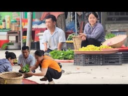 Ly May Ha's family harvests vegetables to sell at the market - earning income in the countryside