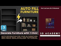 Auto Decoration for Your 3D Furniture! 3ds Max Malayalam Tutorial