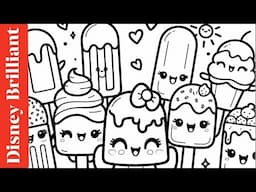 Sweet & Cool Kawaii Popsicles! 🍧🖍️ Fun Coloring Time Disney Brilliant Kawaii Frozen Popsicles! ❄️🍧