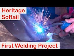 Heritage Softail:-  Plug Welding Both Fenders for a 'Shaved" look ! (Paint :- Day 3)