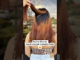 🤯MAJOR HAIR COLOR CORRECTION - Red to Blonde Transformation #haircolorcorrection