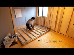 Dutiful daughter cleans and decorates her mother's rough apartment