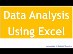 Data Analysis Using Microsoft Excel: Descriptive Statistics | Mean, Median, Mode, Standard deviation