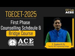 TGECET-2025 Counseling Schedule and Bridge Course | ACE engineering College | ECET Code: ACEG