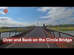 Ride over the impressive cycling bridge of Almere (Netherlands)