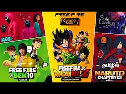 FREE FIRE BIG COLLABORATIONS 🤯💀🔥 SOLO LEVELING × ONE PIECE × DRAGON BALL × BEN10 × SQUID GAME