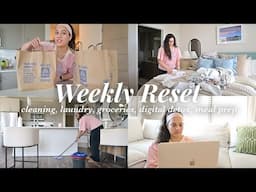 WEEKLY RESET: cleaning, Aldi grocery haul, digital detox, planning and journaling, productive day
