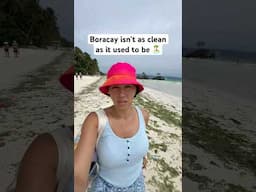 Lots of trash while walking down the seashore in Boracay island.