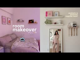 EP3: makeover diaries🛏️⭐️ room makeover & tour | *aesthetic* pinterest inspired bedroom!!