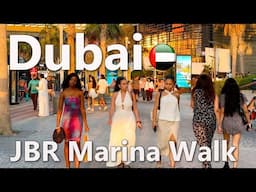 How is life in Dubai? A Sunset Walk around: from JBR to Dubai Marina 4K🇦🇪