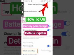mobile battery percentage setting | how to set mobile battery percentage |