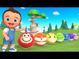 Learn Colors with Baby Animal Rattle & Sliding Ball Tumbling Toy | Kids Children Toddler Educational