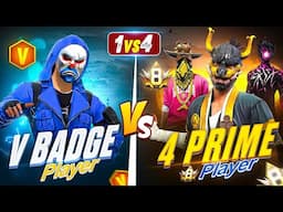 New VVIP Prime 8 Level Badge🔥 Call me Noob 😡||आजा 1 vs 4 में !! FireEyes Gaming || Garena Free Fire