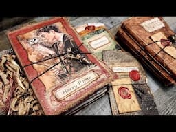 Harry Potter Wizard Junk Journal Flip Through Gryffindor Vintage Grungy Chunky Liquid Luck Hedwig